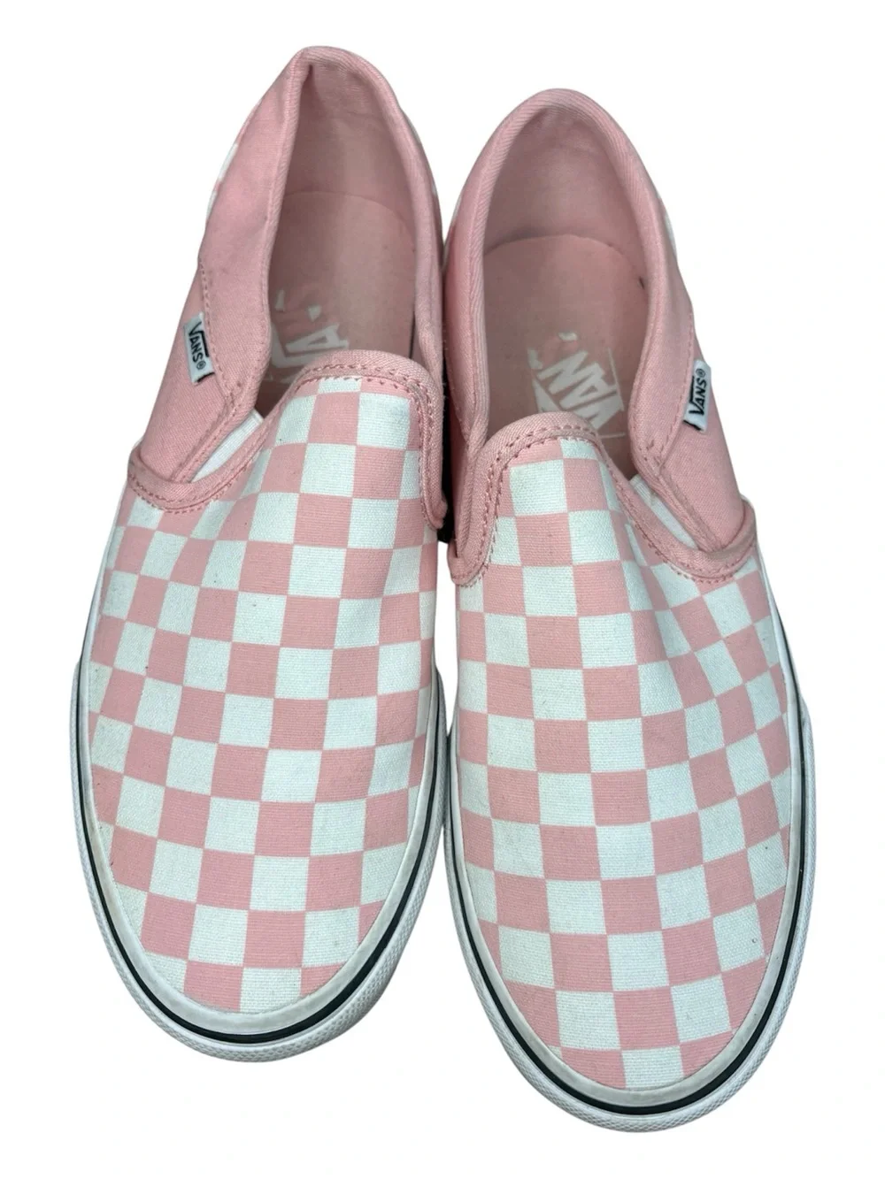 Vans Asher slip on sneakers pink white size 7.5